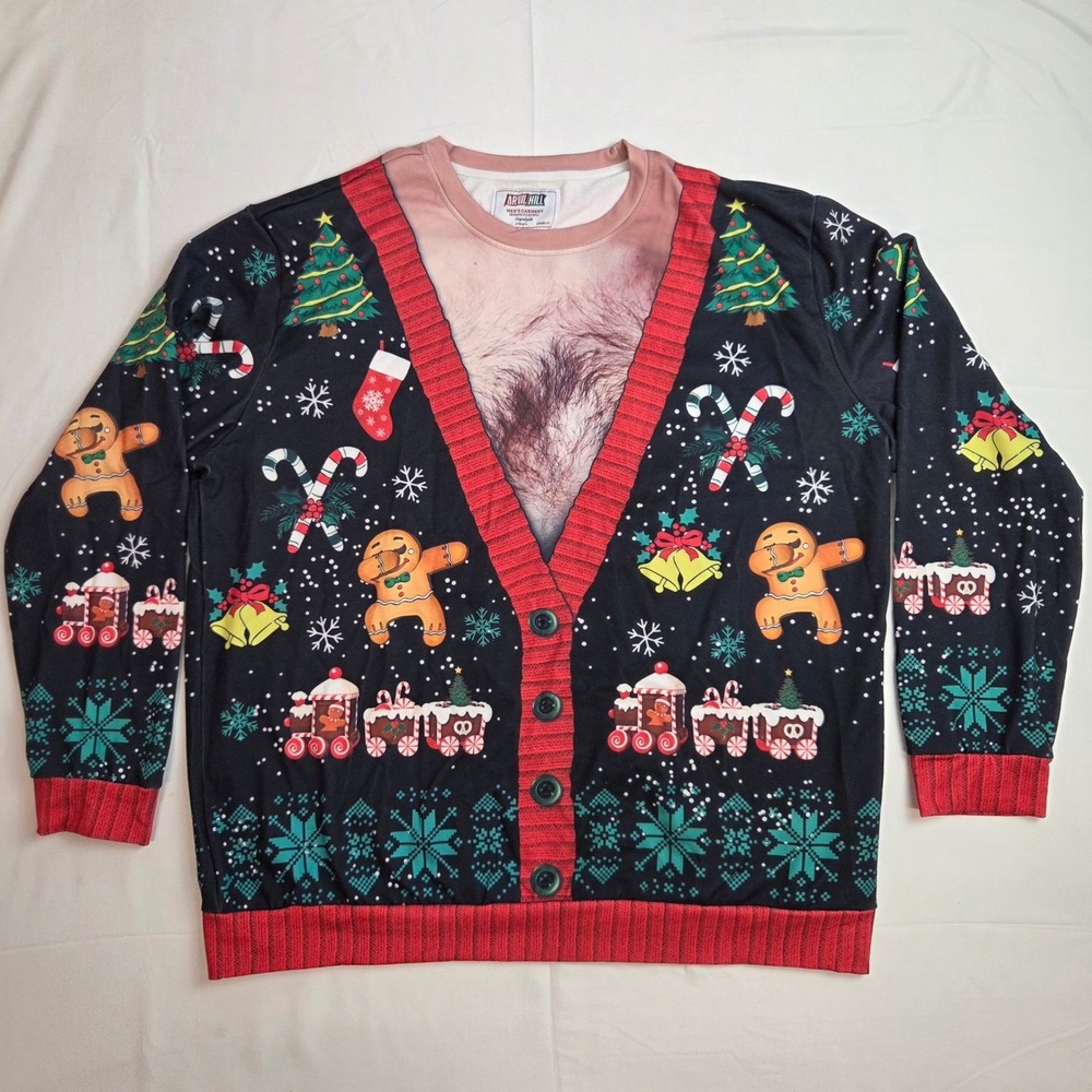 Arvil Hill Sweatshirt Mens L Black Dabbing Gingerbread Graphic